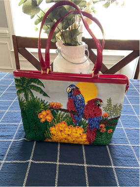 Braciano bird sequin handbag